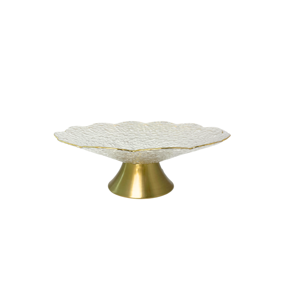 Glass Cake Stand with Gold Base