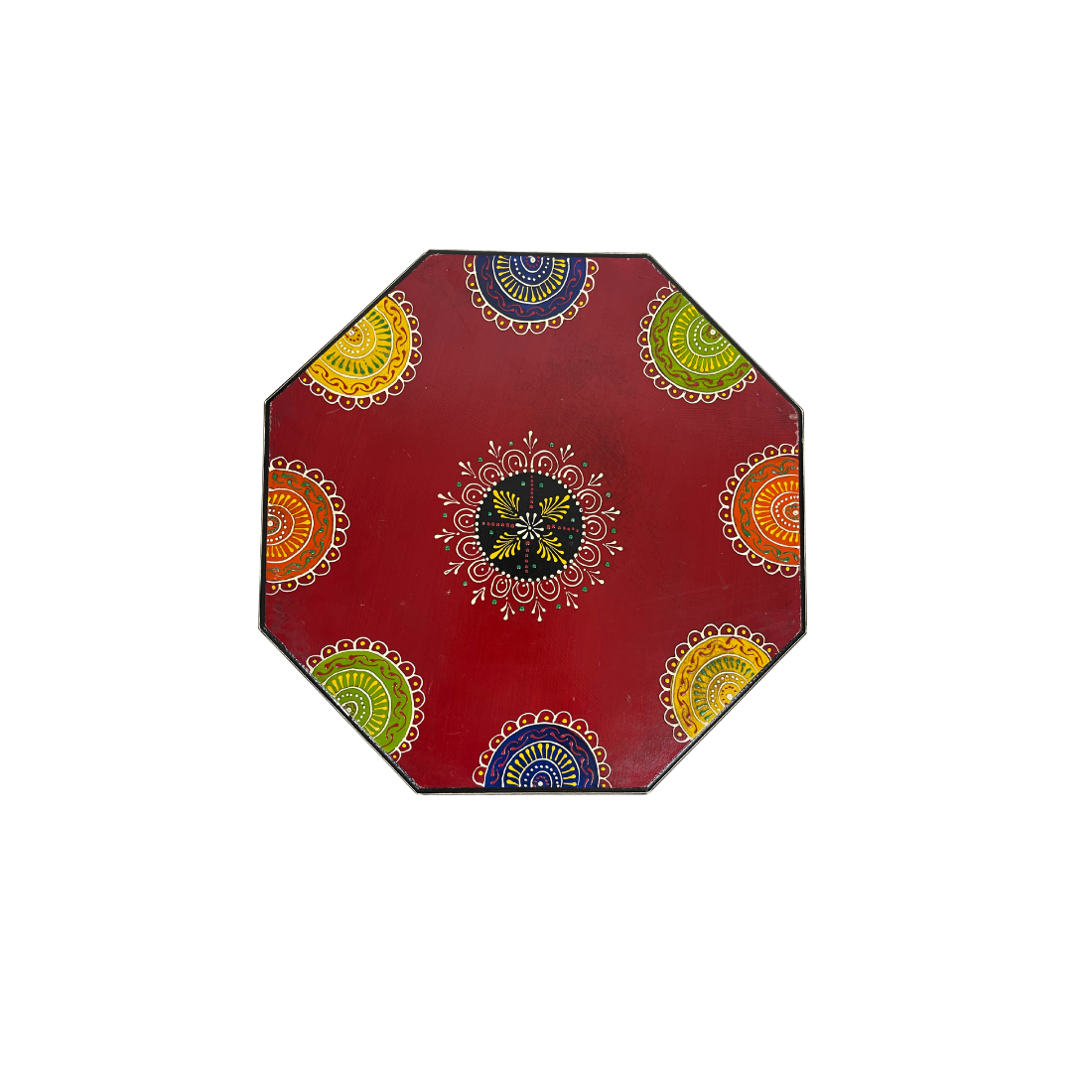 Hand Painted Wooden End Table - Small