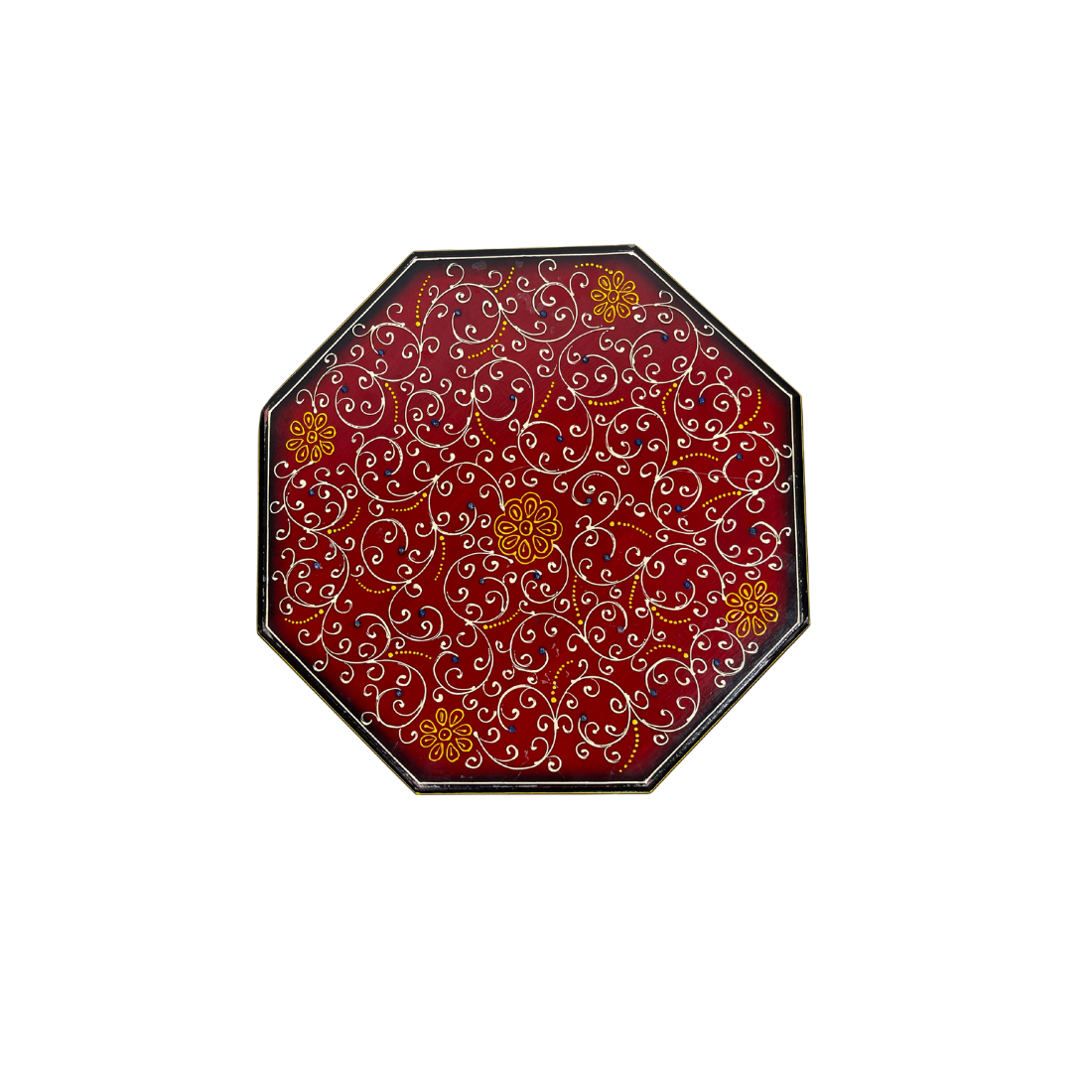 Hand Painted Wooden End Table - Small