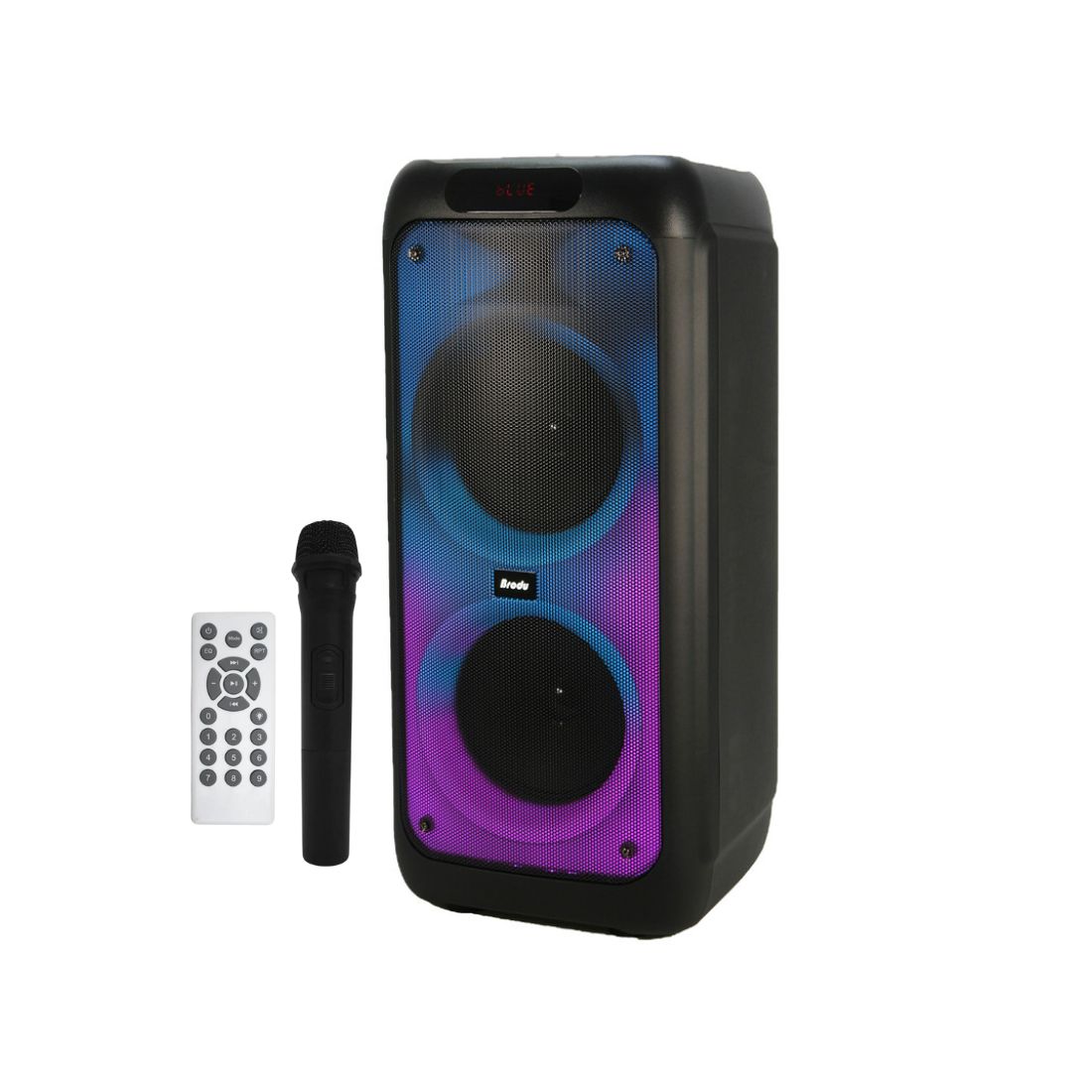 Double 8 Inch Speaker with Remote Control & Mic