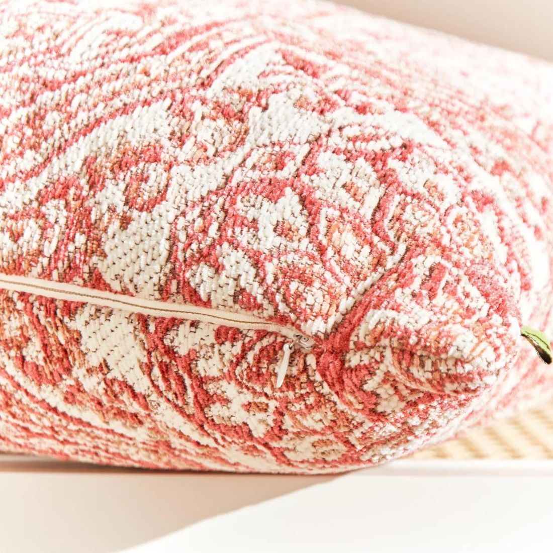 Red Arabesque Embroidered Cushion