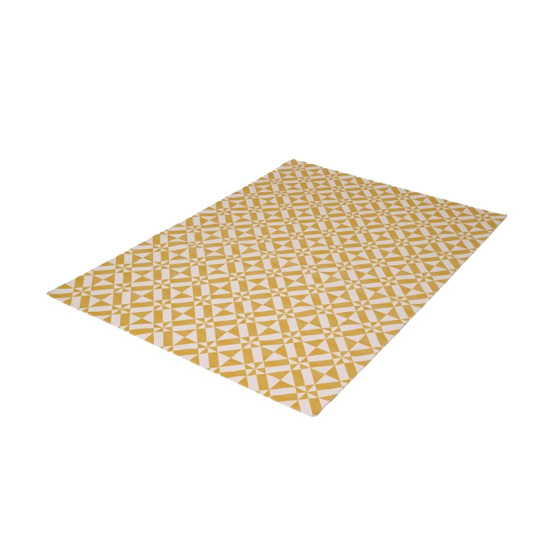 Yellow Geometric Print Rug