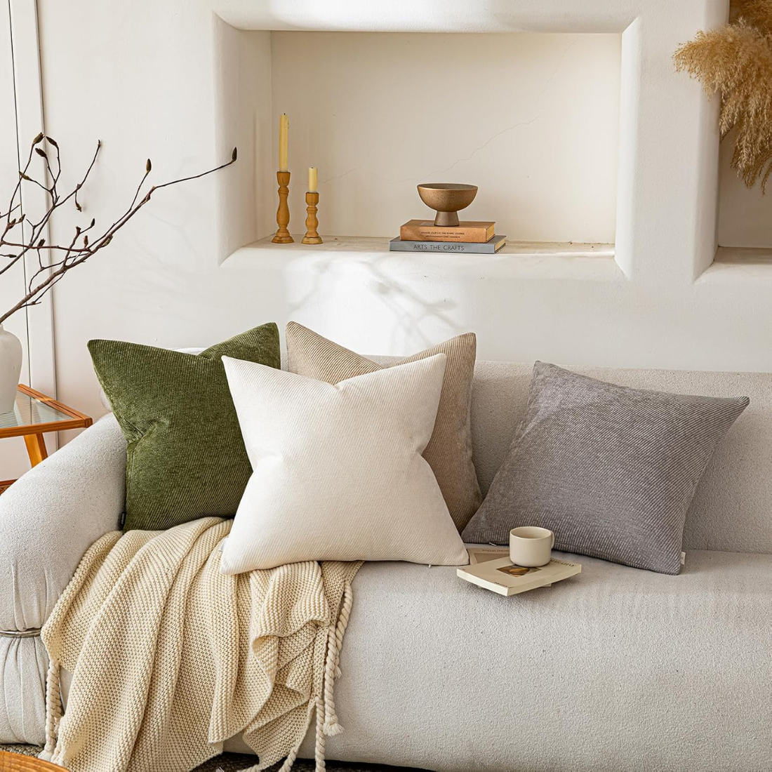 Moss Green Chenille Cushion Cover