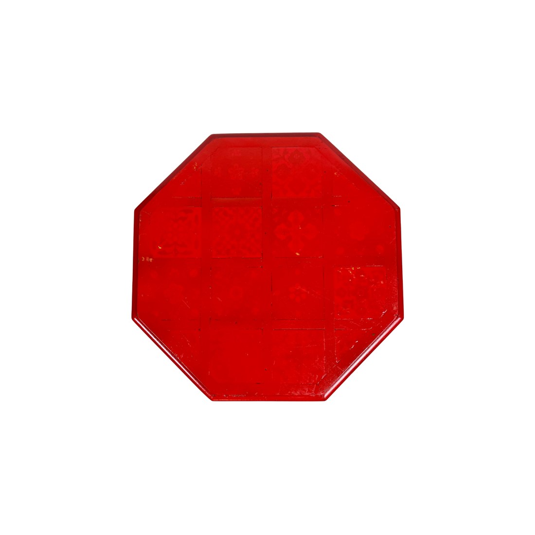 Red Painted Wooden End Table