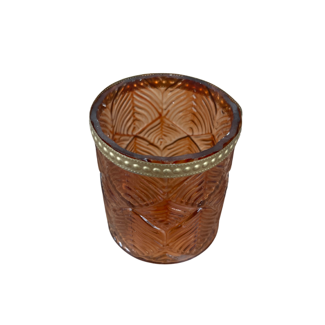 Brown Candle Holder with Gold Trim