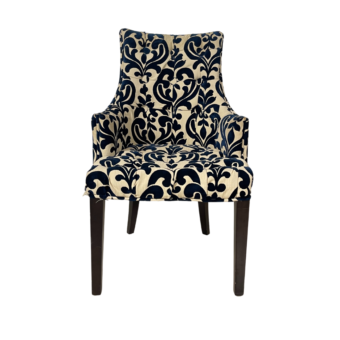 Navy Blue Baroque Accent Chair