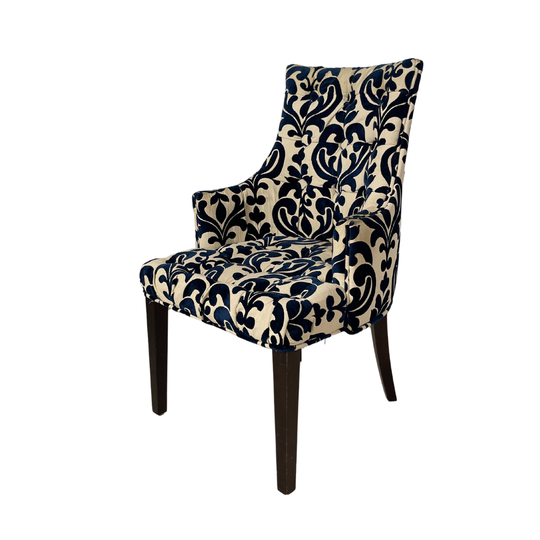 Navy Blue Baroque Accent Chair