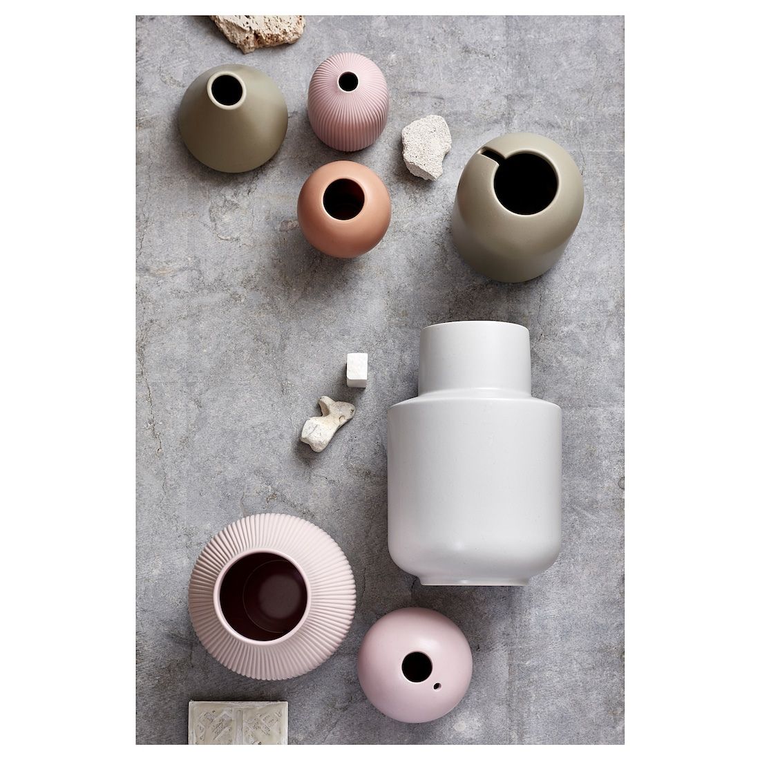 Pink Glazed Ribbed Vase
