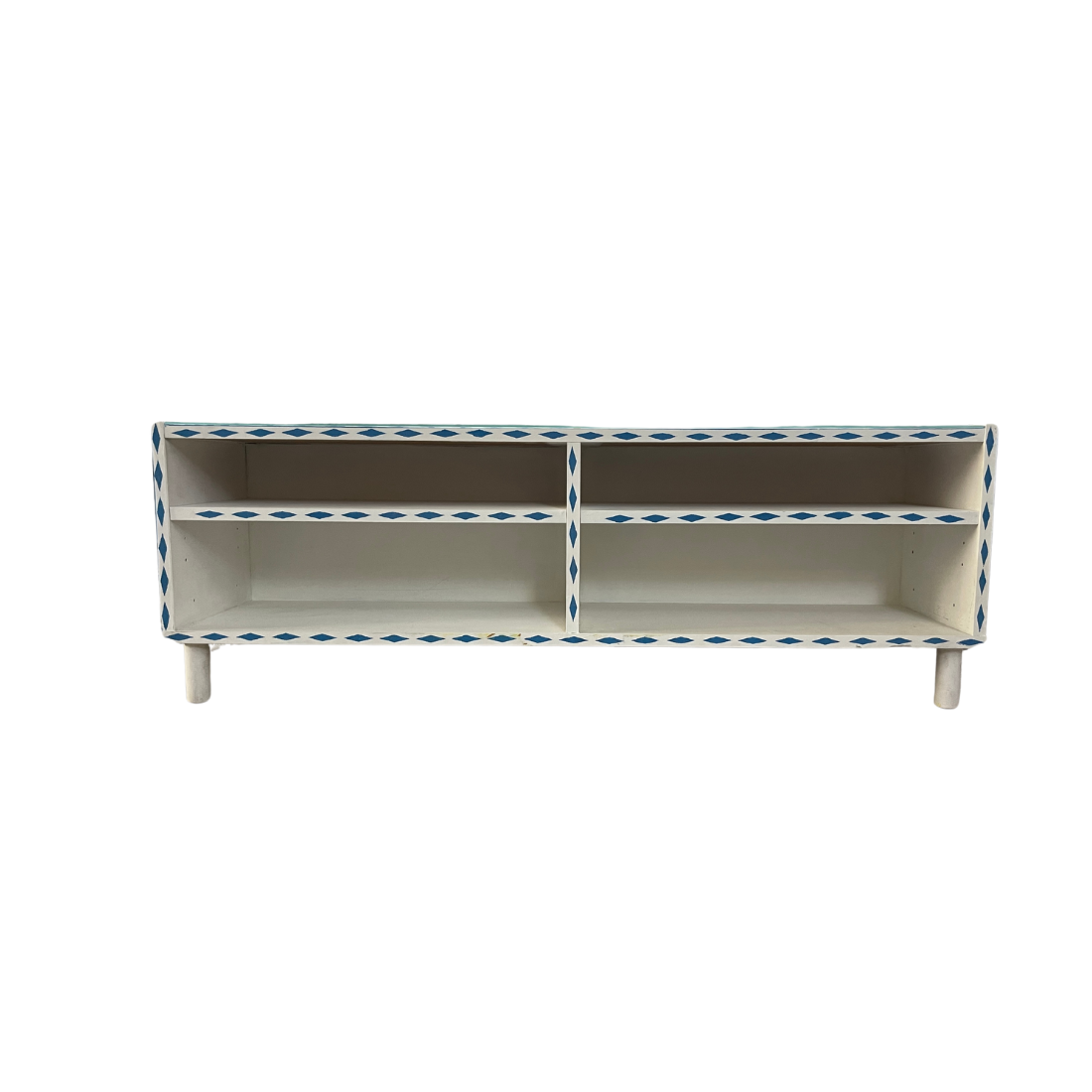 White and Blue Painted Coffee Table