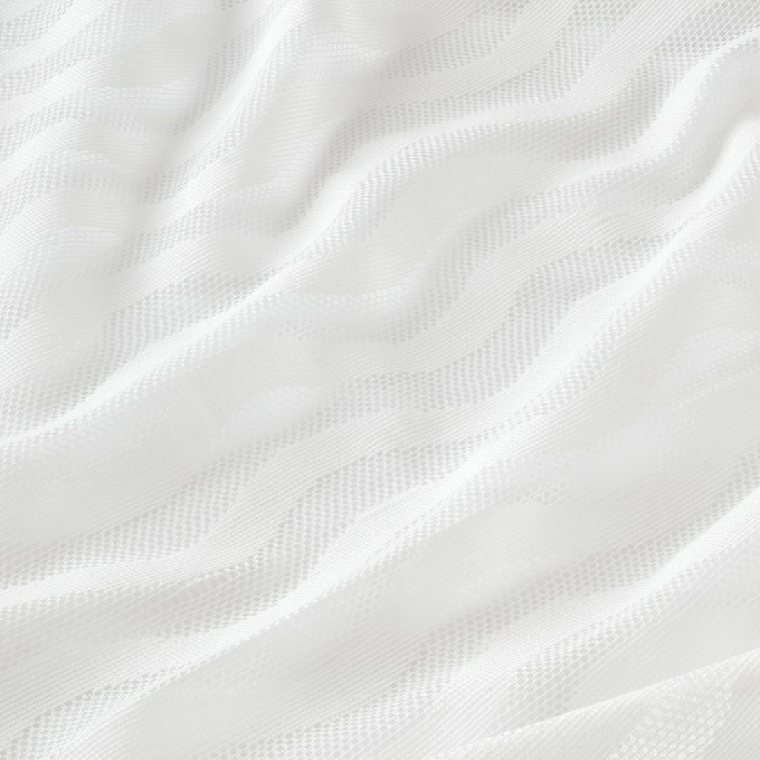 Pair of White Sheer Curtains With Geometric Pattern