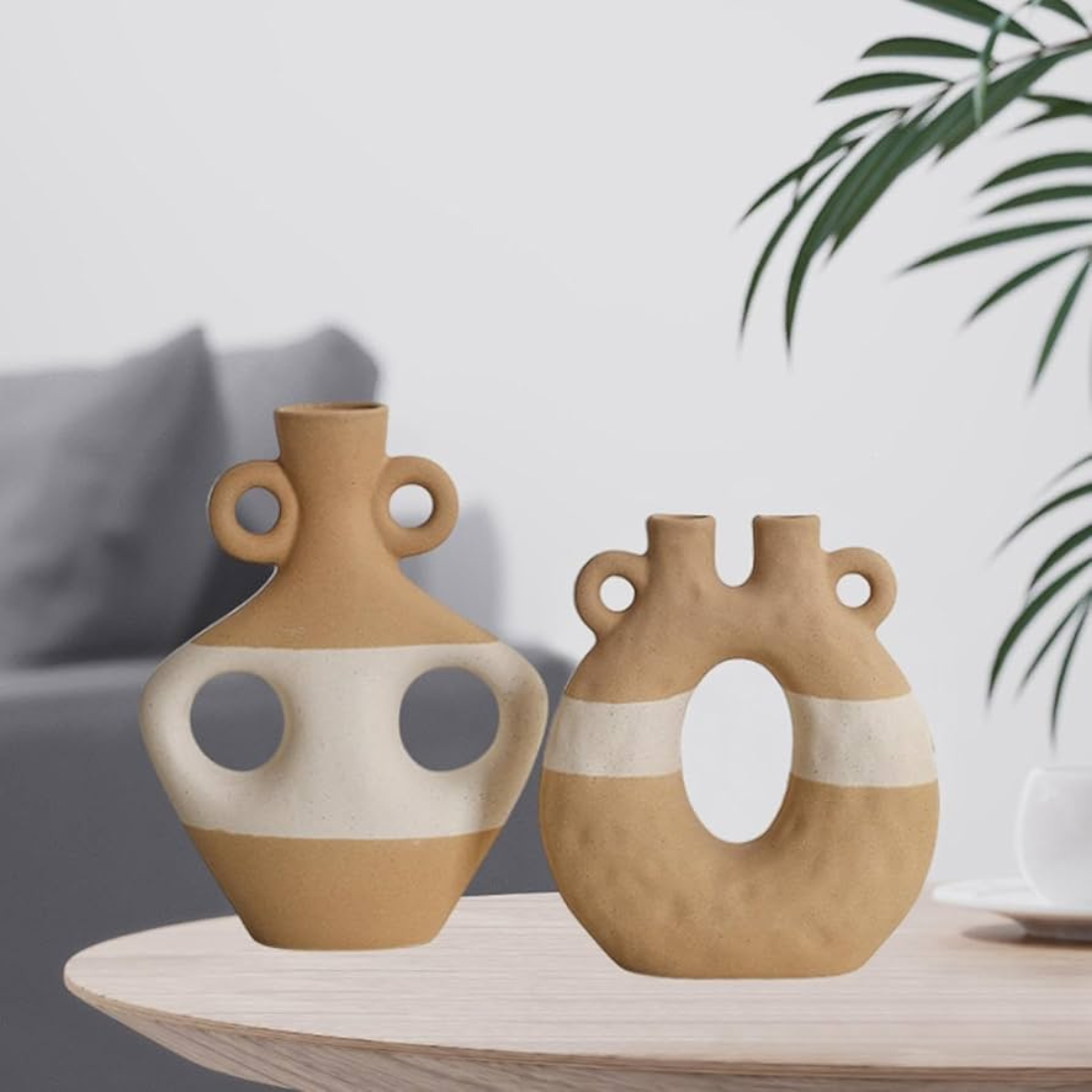 Duo Colored Ceramic Vases