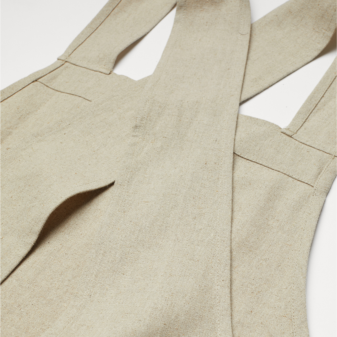 Beige Linen Bistro Style Apron