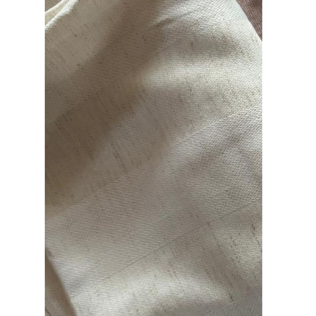 Pair of Off White Striped Curtains With Rings
