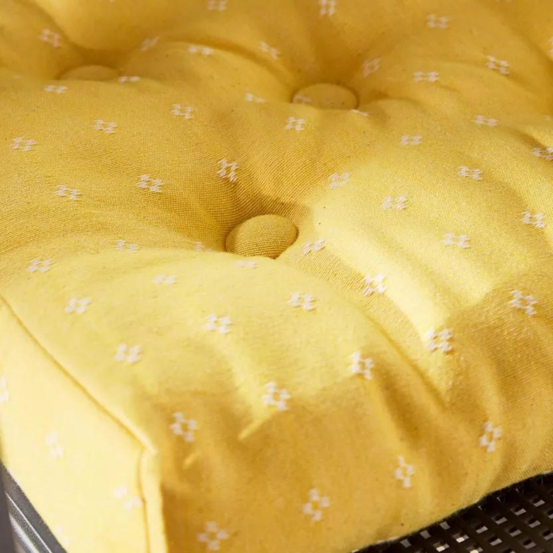 Yellow Embroidered Chair Cushion Pad