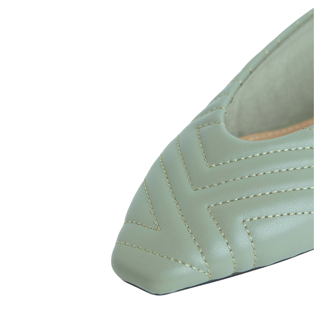 Green Quilted Ballerines