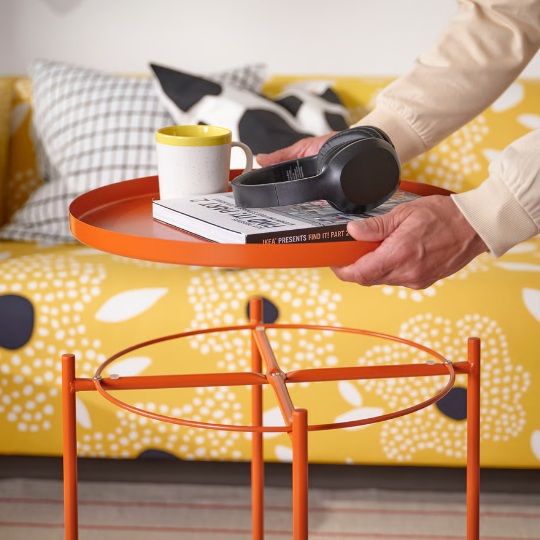 Orange Tray End Table