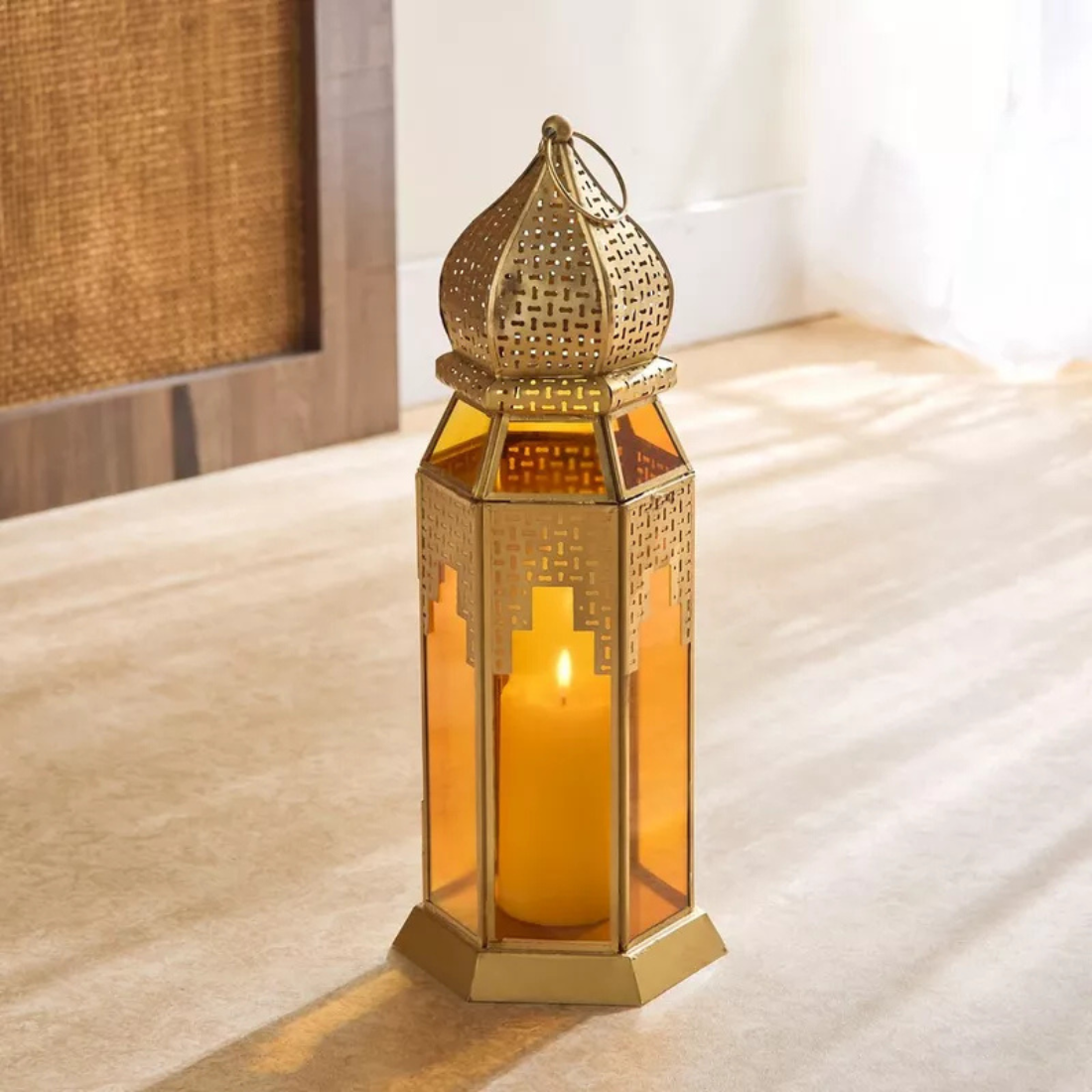 Orange Glass Lantern