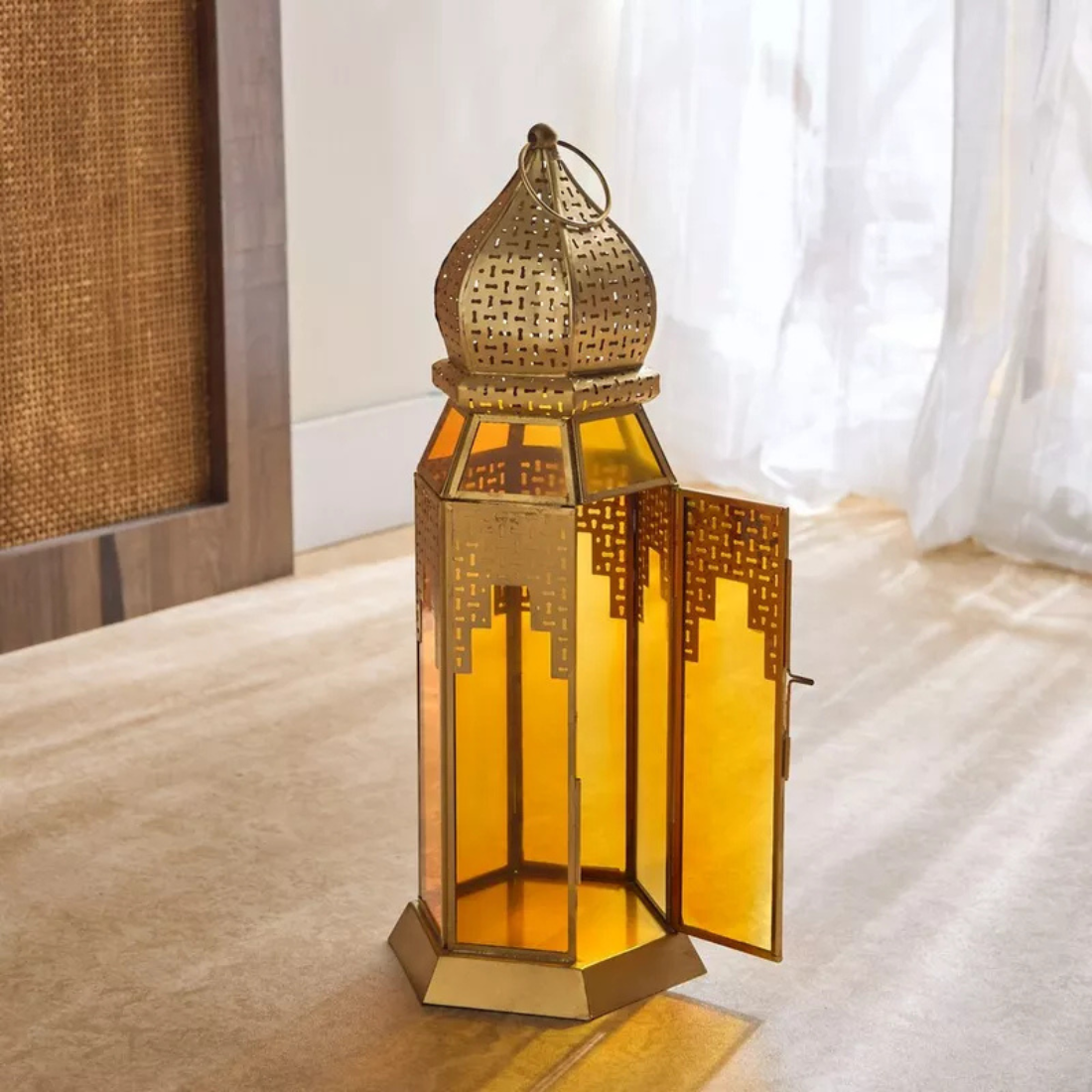 Orange Glass Lantern