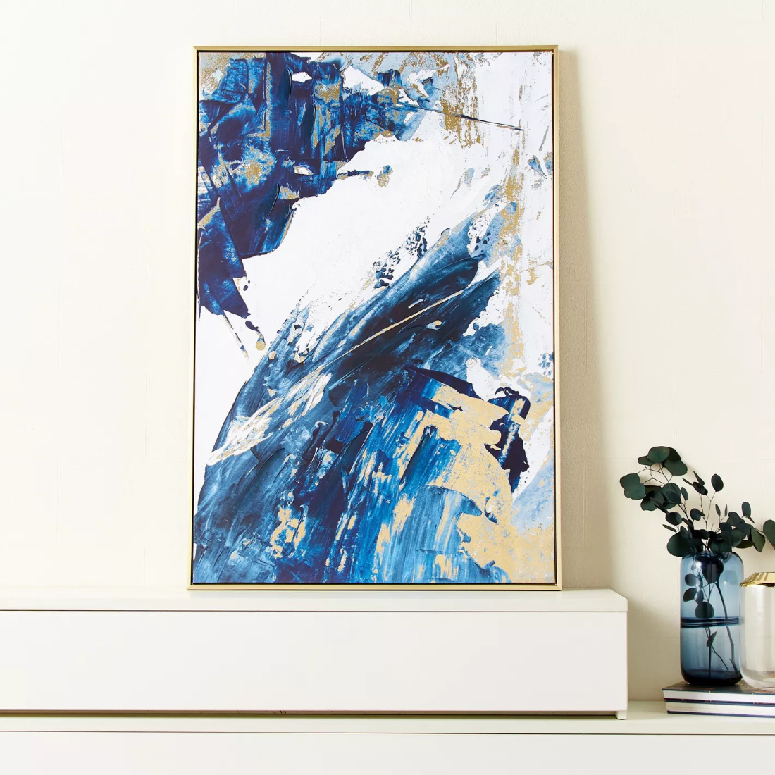 Blue & Gold Abstract Artwork