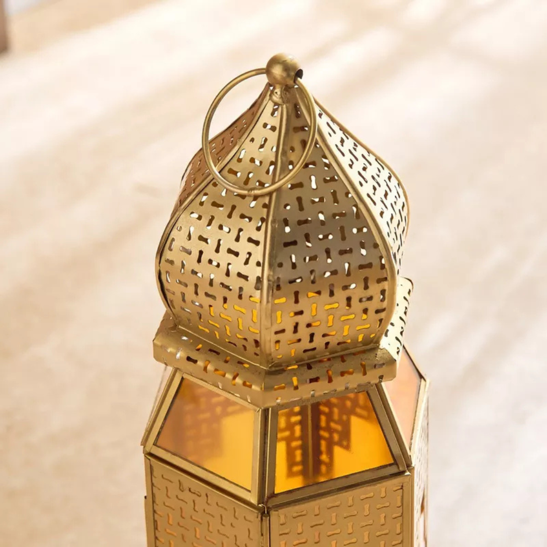 Orange Glass Lantern