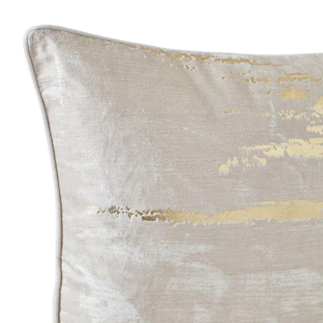 Velvet Cushion with Gold Pattern Detailing