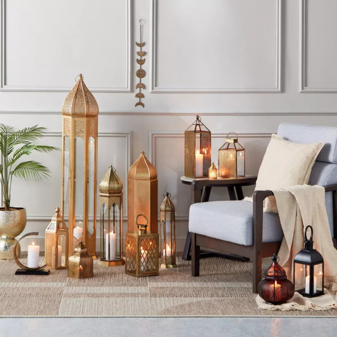Tall Gold Lanterns