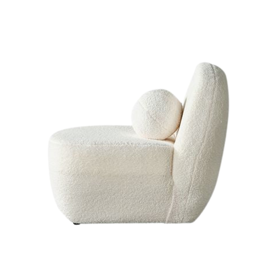 White Boucle Accent Chair