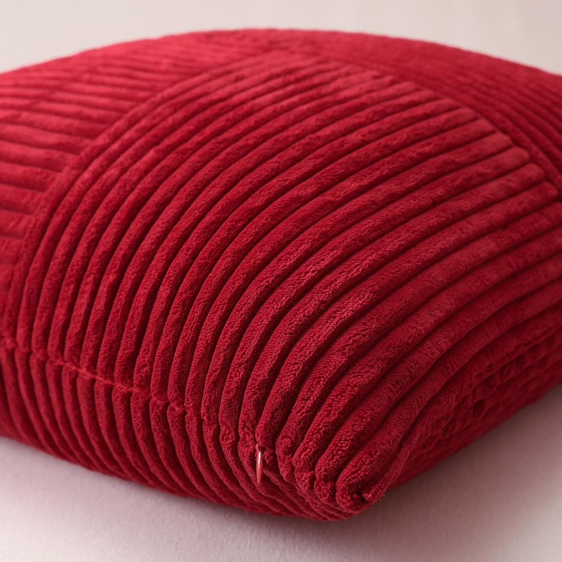 Red Geometric Cushion Cover