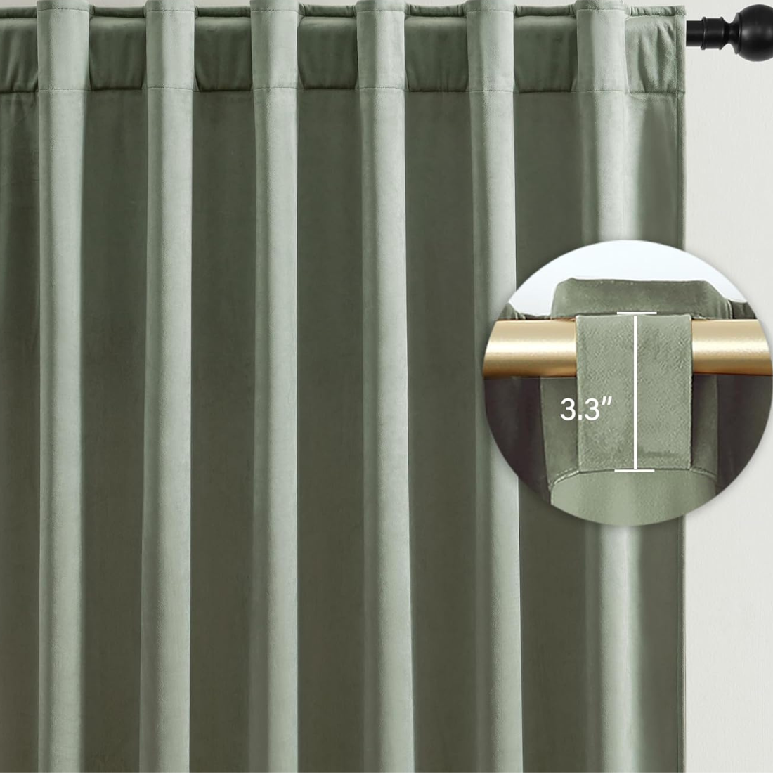 Sage Green Velvet Curtains