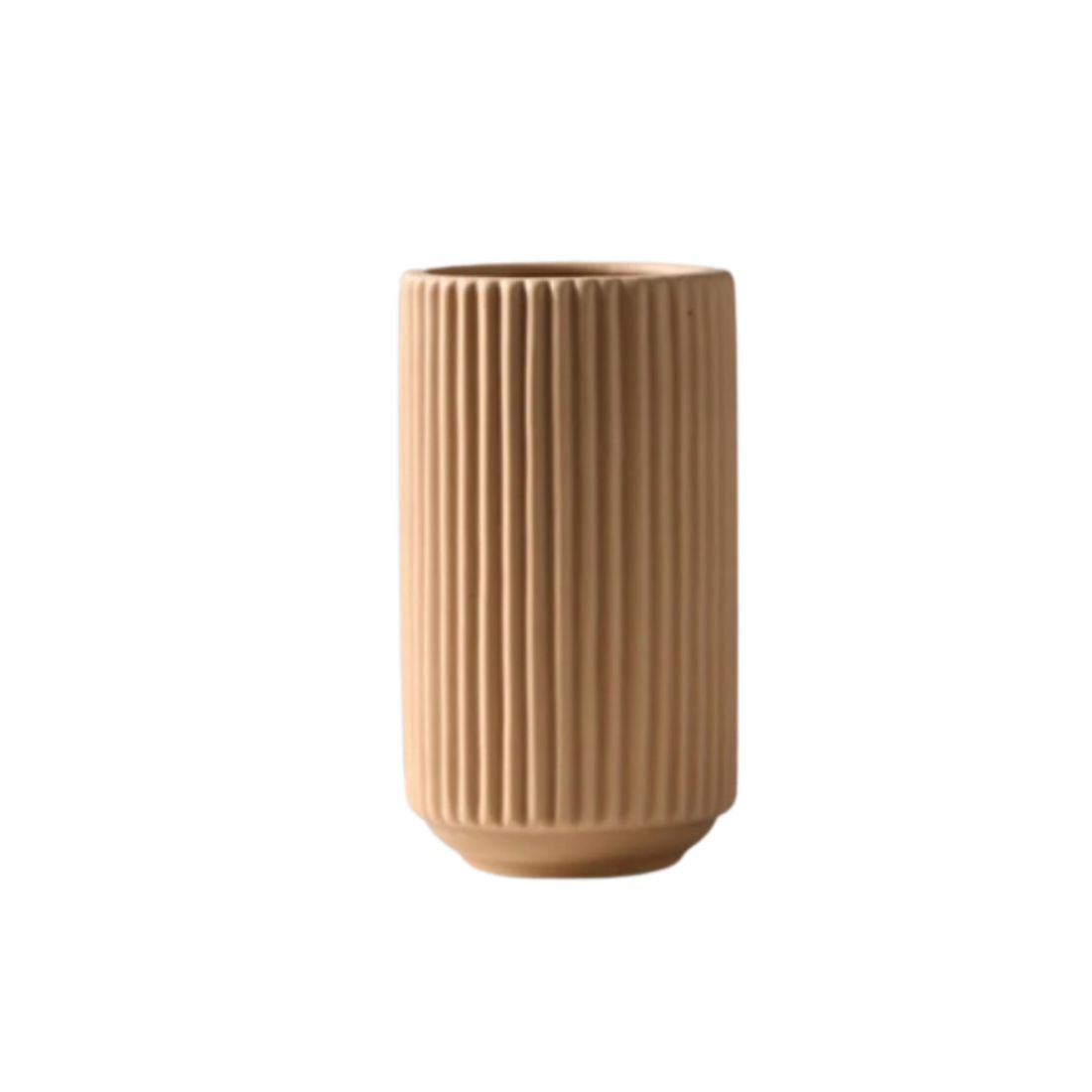 Mustard Ribbed Vase