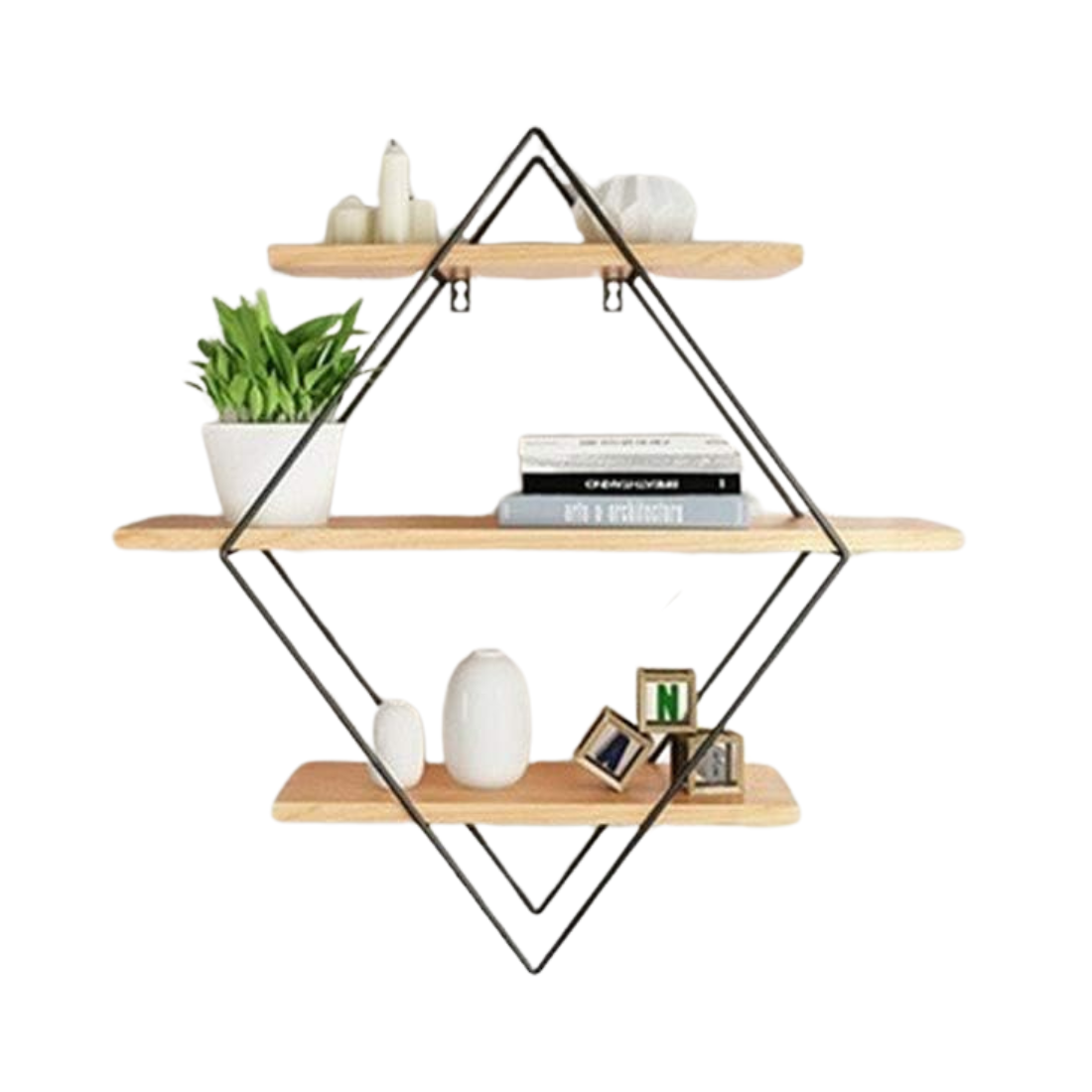 Diamond Wall Shelving Unit