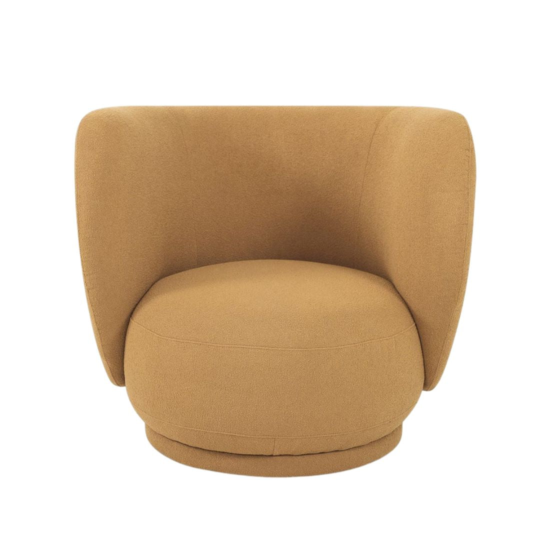Mustard Retro Boucle Accent Chair