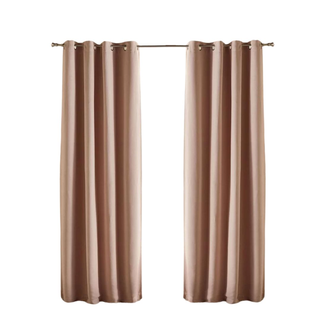 Pair of Pink Blackout Curtains with Rings