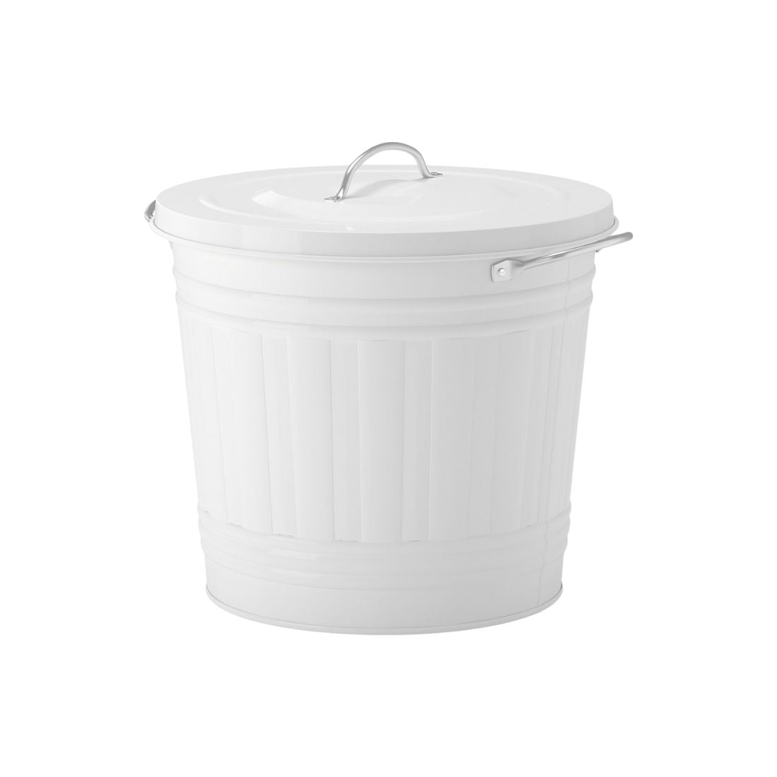White Metallic Bin with Lid