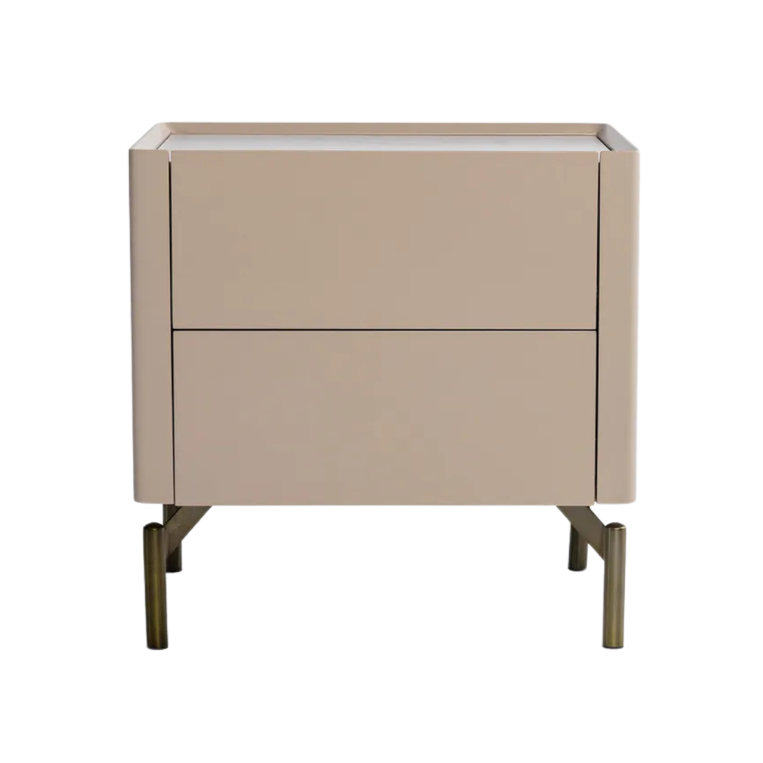 Champagne Bedside Tables with Marble Top