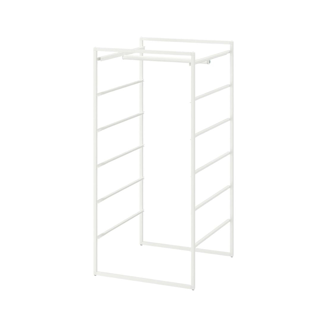 White Wardrobe Hanger and Storage Combination
