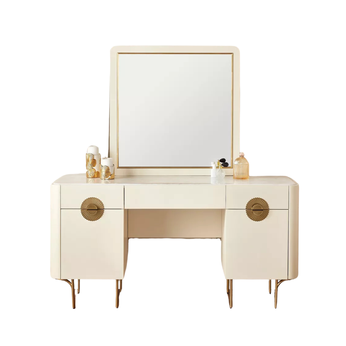 Ecru Dressing Table with Mirror