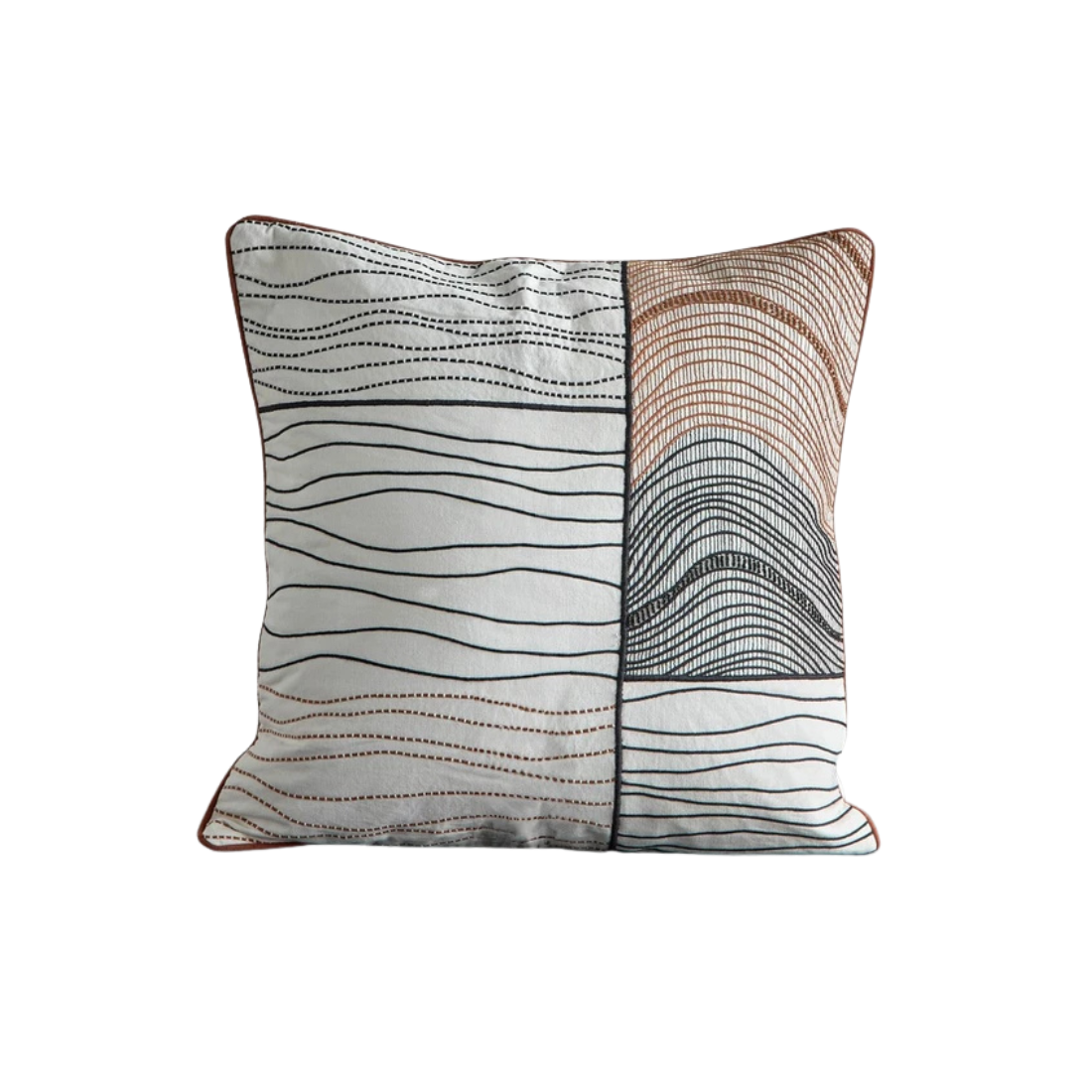 Waves Embroidered Cushion