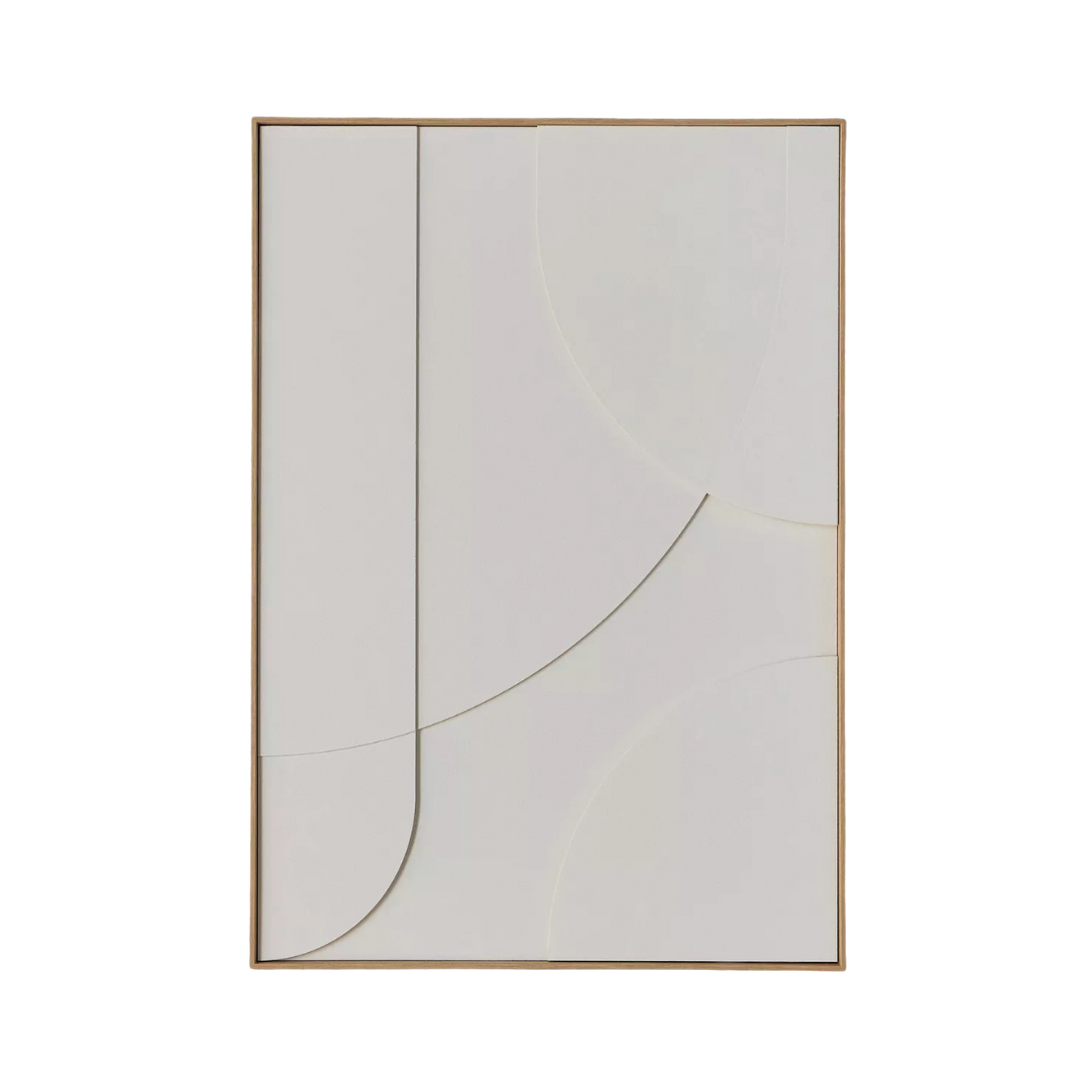 White Wall Art with Wooden Frame