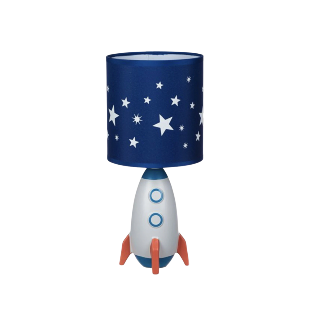 Blue Rocket Lamp with Starry Lampshade