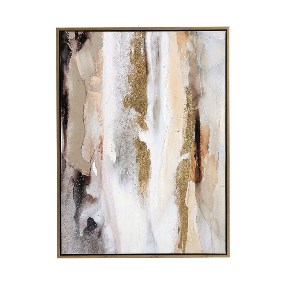 Multi-colored Freehand Painting with Gold Frame