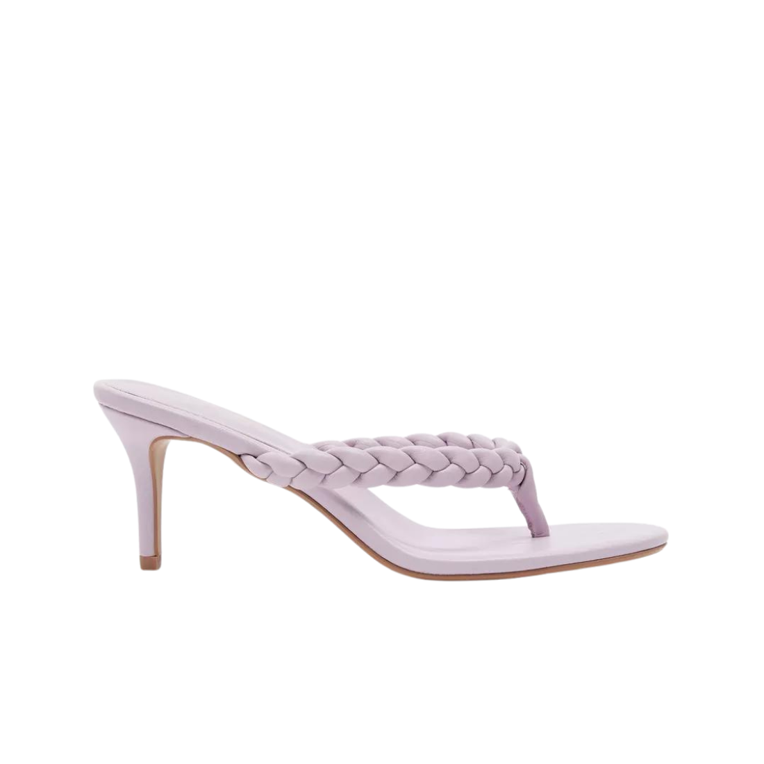 Lilac Women's Braid Detail Slip-On Thong Sandals with Stiletto Heels