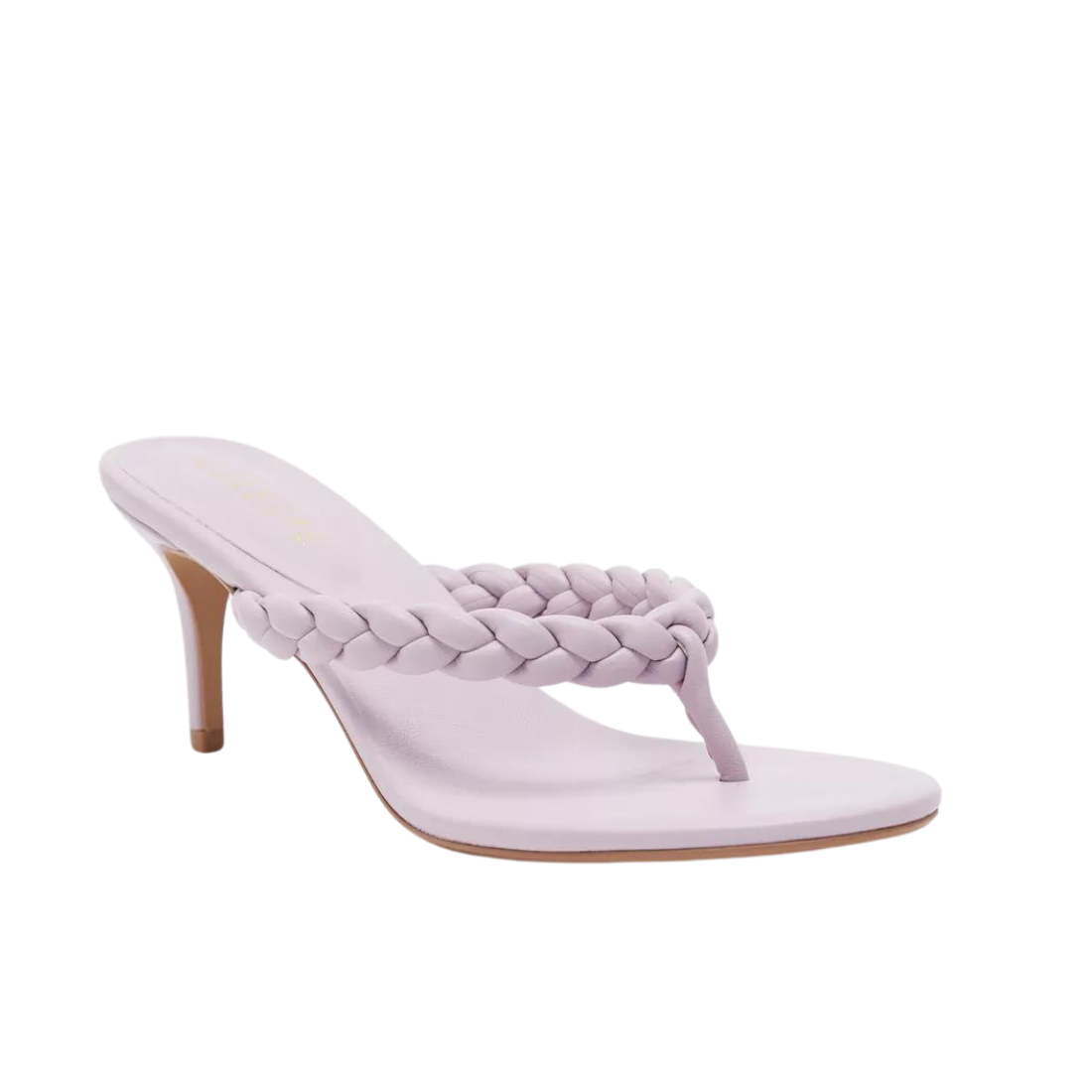 Lilac Women's Braid Detail Slip-On Thong Sandals with Stiletto Heels