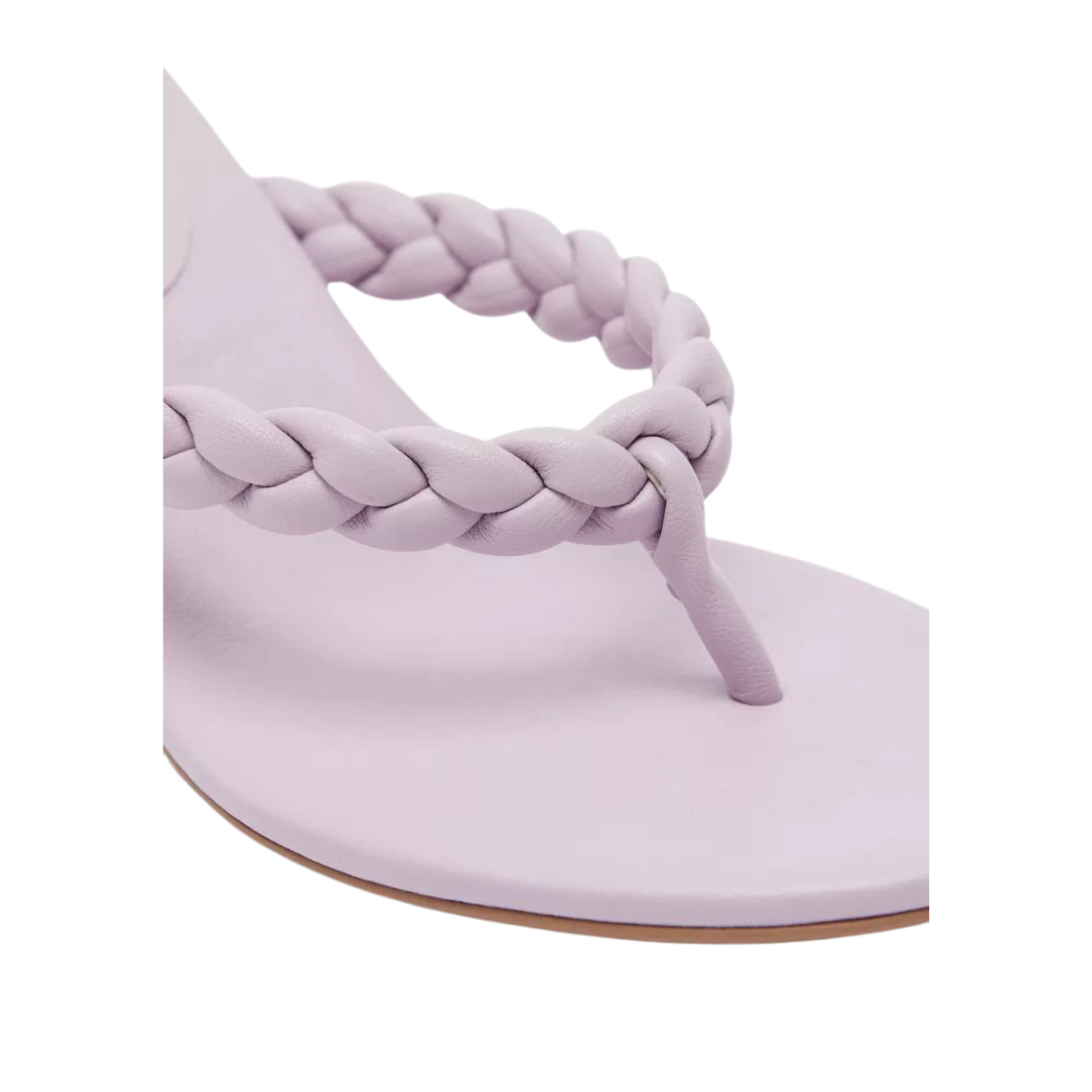 Lilac Women's Braid Detail Slip-On Thong Sandals with Stiletto Heels