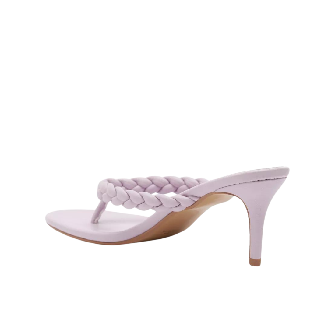 Lilac Women's Braid Detail Slip-On Thong Sandals with Stiletto Heels