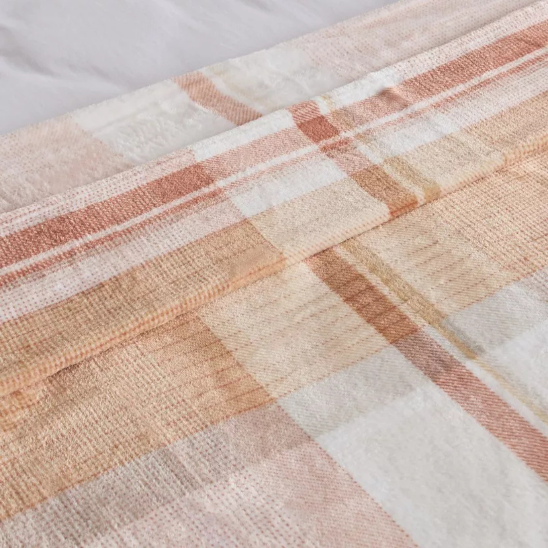 Burnt Orange Plaid Throw