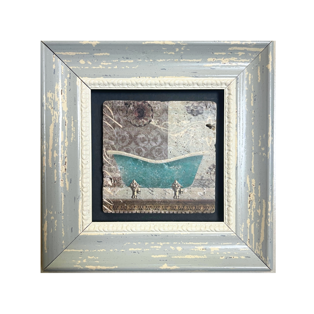 Rustic Bathtub Ceramic Framed Artwork