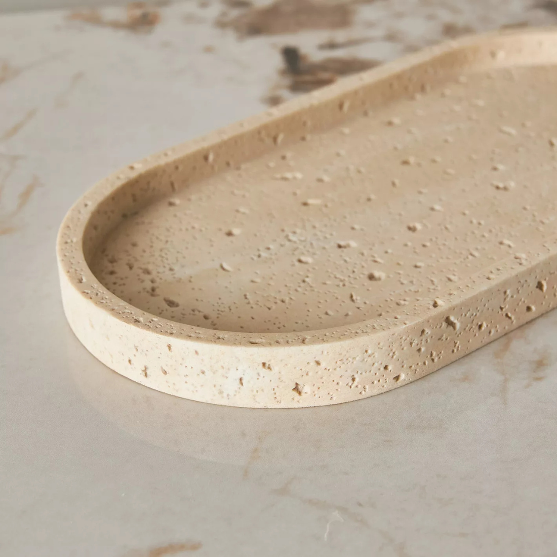 Travertine Towel Tray
