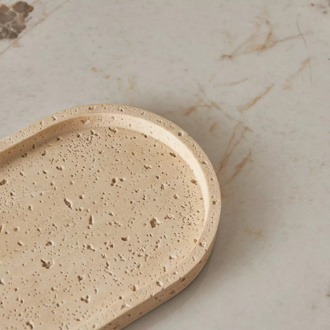 Travertine Towel Tray