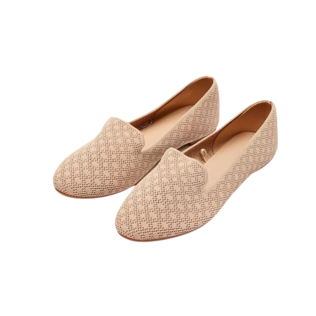 Nude Textured Slip On Ballerina Shoes